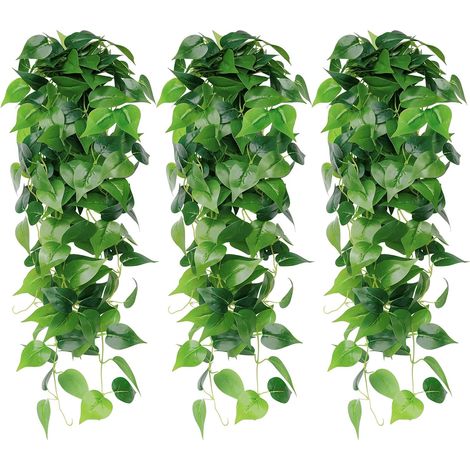 Lot de 3 plantes murales artificielles de 90 cm de long, plantes murales artificielles, décoration de mariage, lierre artificiel, convient pour la décoration murale, les chambres et la décoration inté (1/5)