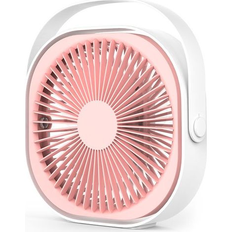 Pinkfarbener USB-Tischventilator, leise und tragbar, 15 cm, ideal für Zuhause, Büro oder Reisen (1/5)