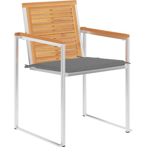 Maison Exclusive - 4 Stk. Gartenstühle mit Kissen Massivholz Teak