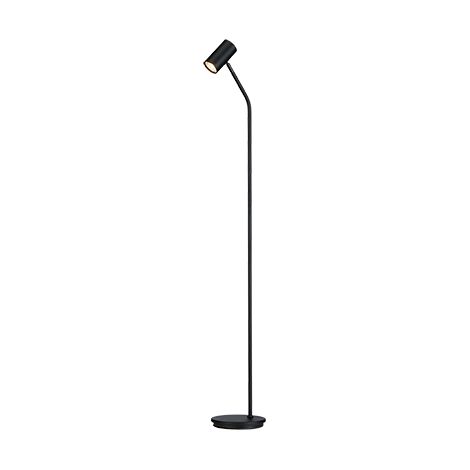 Tyson Lampadaire Task Structure Noire, Abat-jour Interrupteur 1x GU10