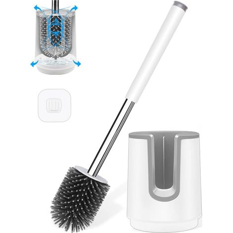 Porte-papier toilette sans perçage - Porte-papier toilette auto-adhésif en acier inoxydable - Avec 4 crochets adhésifs, noir - Convient aux salles de bains et autres pièces. (1/4)