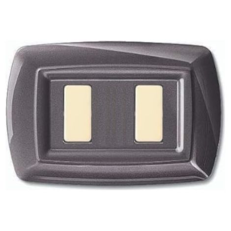 Placca serie Tondò, 2 moduli, plastica, alluminio notte, compatibile con serie BTicino Magic - Elettrocanali ECL2592AN