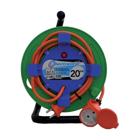 AVVOLGICAVO GARDEN ELECTRALINE ARANCIO 2P+T 16A + SCHUKO n°XMMQ 2X15 MT 20