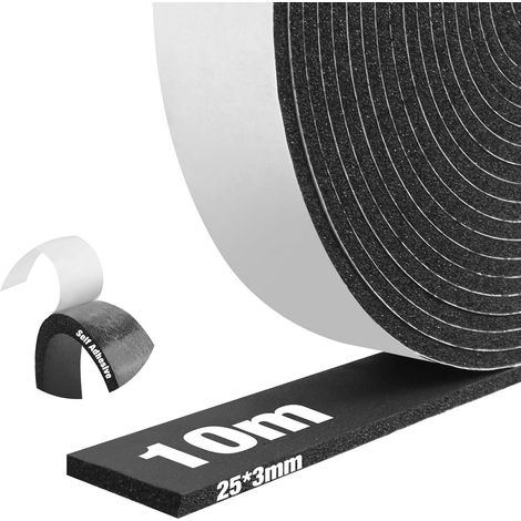 Window Insulation Seal, Self-Adhesive Foam Sealing Strip, Anti-Shock Sound Insulation Seal, Anti-Dust, Anti-Wind for Doors and Windows, for Furniture Protection of Air Conditioners (1/5)