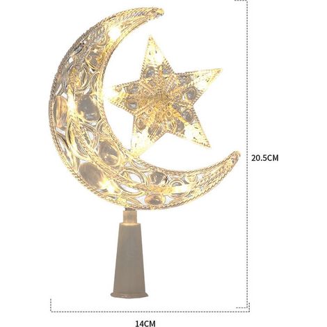 Sommet D'Arbre De Noël LED - 20,5 x 14 x 4,5 cm - Alimentation Piles AA ou USB - Pour Décoration Intérieure Et Extérieure - 1 Pièce (1/5)