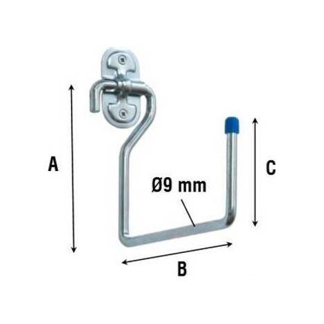 10 x GANCIO ZINCATO 4040 MULTIUSO DA PARETE 150 MM