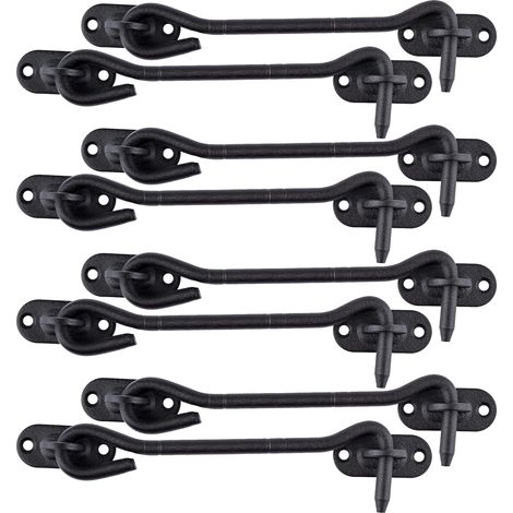 Crochet de Cabine en Acier Inoxydable 150 mm Loquet de Porte Serrures de Portes pour Portes de Grange Coulissante Armoire Fenêtre Abri Jardin Clôture Noir Paquet de 8 Pièces (1/5)
