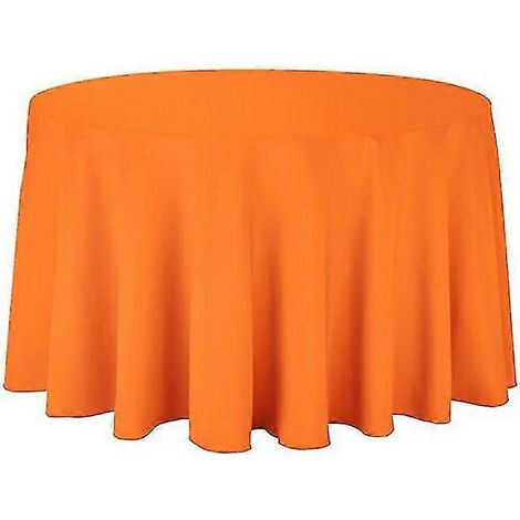 1 nappe ronde en polyester blanc/noir/rouge/bleu/doré, unie, idéale pour les mariages, les anniversaires et la décoration intérieure. (1/5)