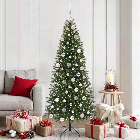 Künstlicher Weihnachtsbaum mit 300 LEDs Grün 180 cm PE und PVC
