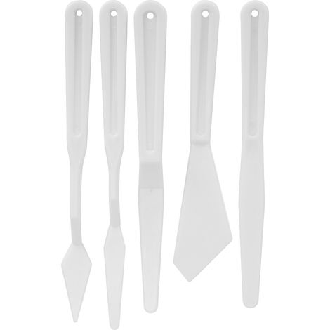 Ensemble de 5 couteaux à palette en plastique pour artistes, spatule portable pour peinture à l'huile, accessoire de peinture (1/5)