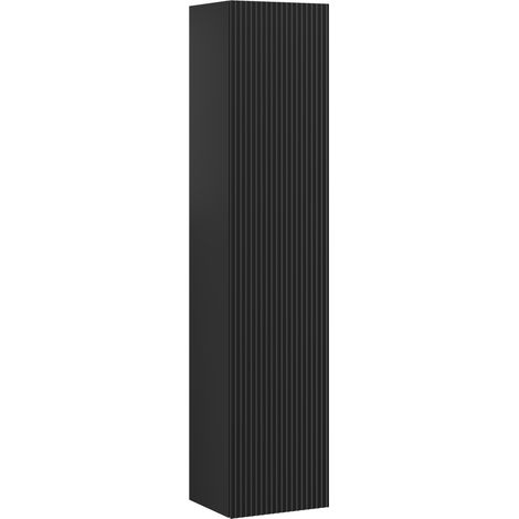 Mexen Rivel Badezimmerschrank 35 cm, 1 Tür, geriffelt, schwarz matt - 91A21-03016-1-BF71 (1/5)