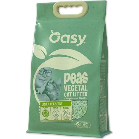 Oasy lettiera vegetale piselli green tea 6LT
