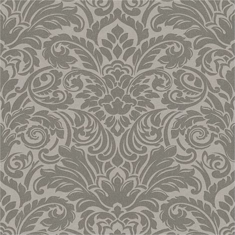Baroque wallcovering wall Profhome 305453 non-woven wallpaper slightly textured baroque style matt silver grey 5.22 m2 (56 ft2) (1/5)