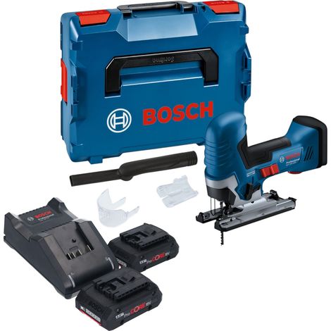 Bosch GST 18V-125 S Professional Scie sauteuse sans fil 18 V 125 mm Brushless + 2x batterie ProCORE 4,0 Ah + chargeur + L-Boxx