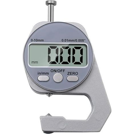Lntyq Jauge d'épaisseur numérique de précision 0–10 mm, corps en aluminium, micromètre électronique pour métal, papier, tissu (pointe pointue)，8.75.51.5cm