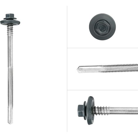 Schrauben für sandwichplatten verzinkt - Anthrazit - 6,3 x 100 mm