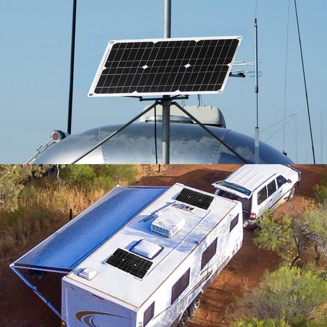 Kit de panneau solaire 18W 12V, module monocristallin pour systèmes hors réseau avec contrôleur de charge et kits de câbles de connexion SAE. (1/5)