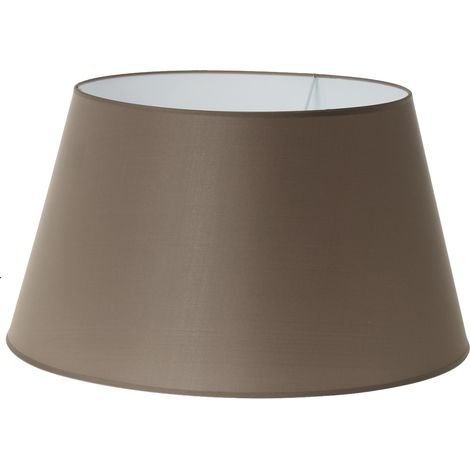Abat-jour conique marron taupe 40 cm – Polyester et métal – Hauteur 23 cm – Compatible douilles E27 pour éclairage chaleureux (1/2)
