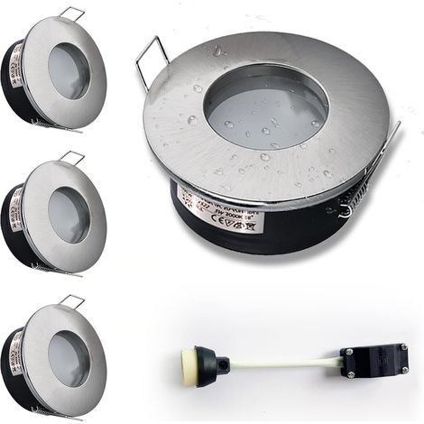 Spot Encastrable IP65, GU10 Downlight Plafond Encastrés à LED étanches Pour Salle de Bain et Cuisine (Ampoule Non Incluse) Trou Φ68mm Lot de 4 (1/5)