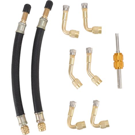 Adaptateur de valve de pneu d'extension flexible avec 45 degrés 90 degrés 135 degrés extension de tige de valve de pneu pour voiture camion camping-car remorque RV (1/5)