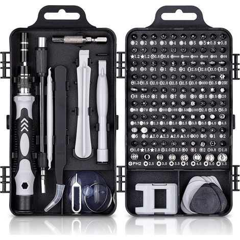 Kit de Tournevis de Précision, 115 en 1 Set Tournevis Magnétique, Embout Torx Professionnel Réparation pour Macbook, Iphone, PC, Bricolage, Montre, Lunettes (1/5)