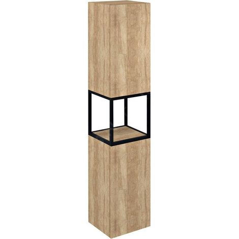 Sapho Skara - Armoire haute, 35x171x32 cm, 2 portes, noir mat/chêne Alabama CG010-2222 (1/4)