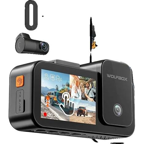 Dashcam, risoluzione 4K, sistema a tripla telecamera, X5 con kit hardware, scheda TF da 128 GB inclusa. (1/2)
