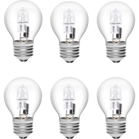 E27 Ampoules Halogènes 28W G45 en Verre à Intensité Variable Blanc Chaud 2700K Lampe en Forme de Balle de Golf Ampoule à vis Edison Coque Transparente pour Lustre ( Lot de 6)