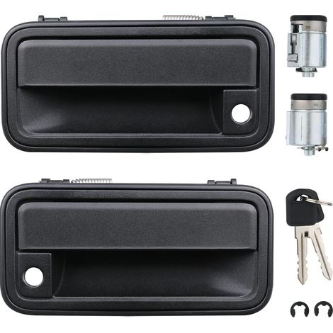 Ganzmetall-Außentürgriffe mit Schließzylindern und Schlüsseln, kompatibel mit Chevy Tahoe Suburban C/K1500 C/K2500 C/K3500 GMC Yukon. Ersetzt 15742229 15742230 (1/5)