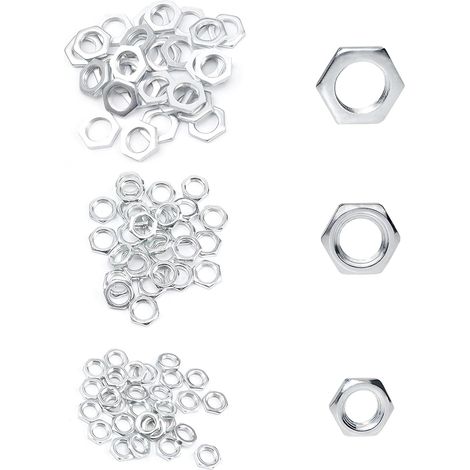 90 Pièces Ecrou Hexagonal, M8 M10 M12 Ecrou, Plat Ecrou Inox M10, Galvanisé Ecrou a Embase, pour Construction Métallique, Meubles, Machines (1/5)
