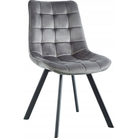 Fauteuil en velours gris Riviera 91 J265 (1/3)