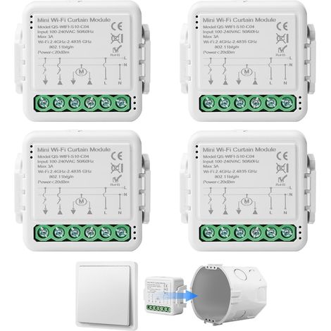 4 interrupteurs intelligents WiFi pour stores, module avec réglage du temps de fonctionnement pour rideaux, stores, auvents (1/5)