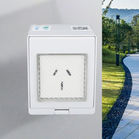 Prise connectée WiFi, prise étanche IP55, multiprise résistante aux projections d'eau pour salle de bain, prise extérieure connectée étanche avec télécommande, 100-240 V SN55-AU (1/5)