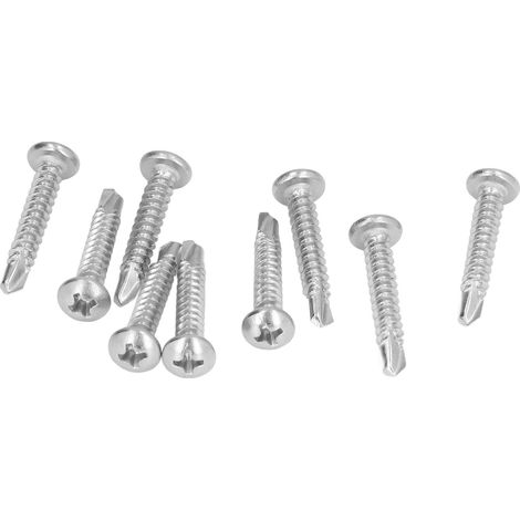 100-teiliges Set selbstbohrender Schrauben aus Edelstahl mit Kreuz- und Rundkopf M4,2 x 25 (1/5)