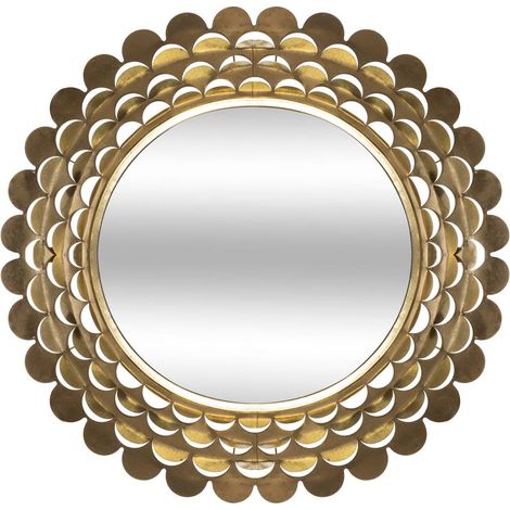Specchio in metallo dorato Flower D91cm - Atmosphera créateur d'intérieur