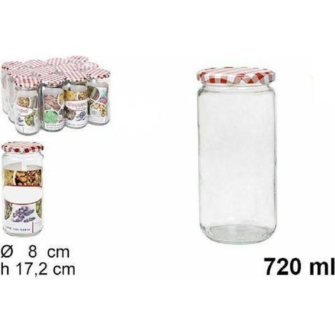 TrAdE Shop Traesio - Set 12 Pezzi Contenitore Barattolo In Vetro Con Coperchio Barattolini 720ml -