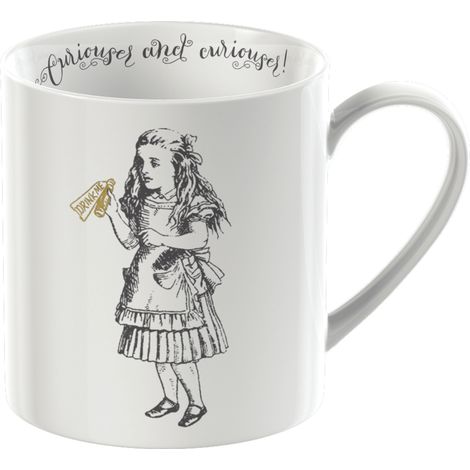 V&A Alice's Adventures in Wonderland - Set de Becher in Geschenkbox de, Porzellan, Gold white und schwarz, 350 ML