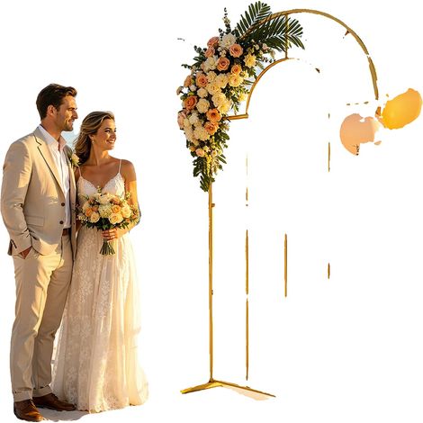 Arco de boda, diseño independiente, robusto y elegante, dorado, M (1/2)