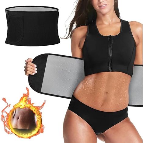 Ceinture amincissante pour hommes et femmes, ceinture de fitness, ceinture abdominale ajustable, ceinture de sudation en néoprène nano argent, gaine amincissante (1/5)
