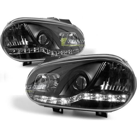 Paire de feux phares VW Golf 4 97-03 Daylight led noir-27361927 (1/2)