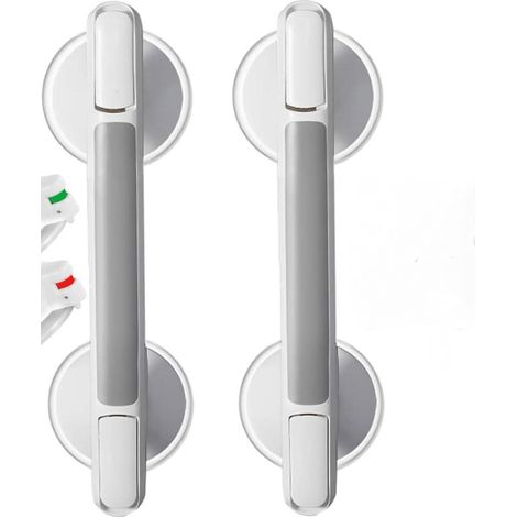 2pcs Ventouse de Poignée Douche, Barre d'Appui à Ventouse, Poignée de Sécurité, Support de Salle de Bain, Poignée de Douche, pour Salle de Bain, Douche, Enfants et Seniors