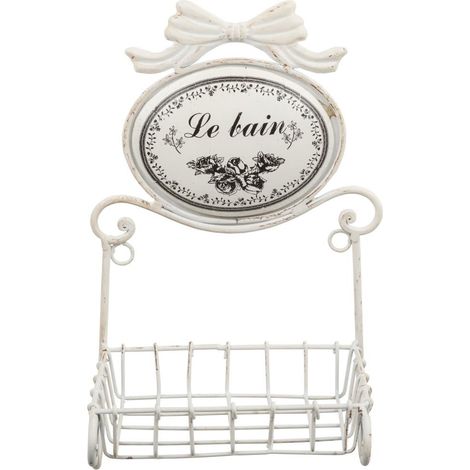 Jabonera de metal blanca 17x13x30 cm (1/3)