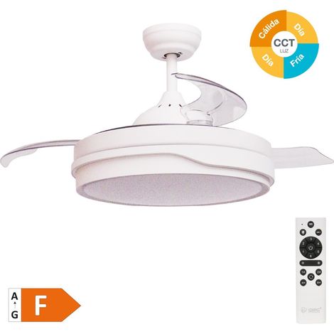 Deckenventilator "Lentini" mit dimmbarem LED-Licht und Fernbedienung (36W 3CCT 3547lm mit einziehbaren Flügeln) weiß (1/5)