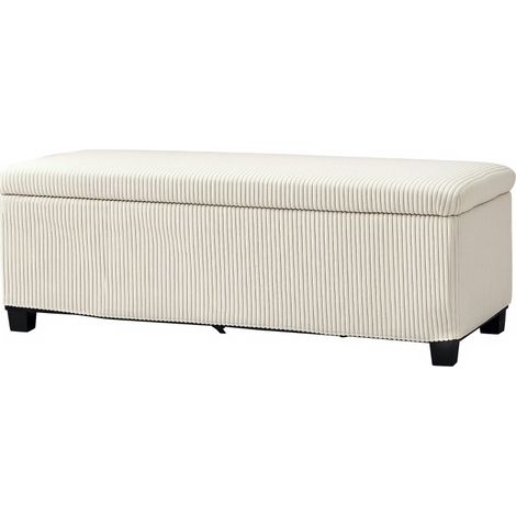 Sitzbank mit Stauraum, Cordoptik, 112 x 42 x 40 cm, Beige, HOMVRA (1/5)