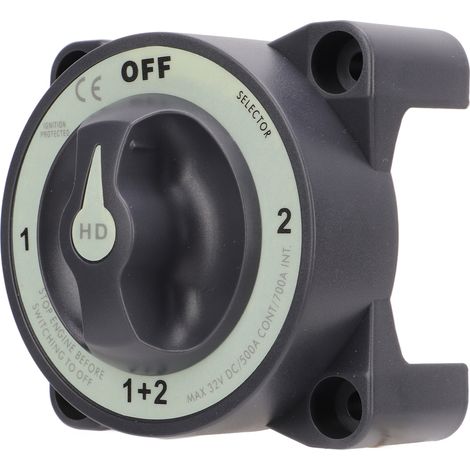 Disjoncteur de batterie marine 500A, interrupteur de déconnexion de batterie robuste à quatre positions, adapté aux camping-cars et aux navires. (1/5)