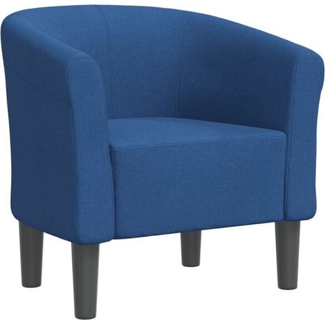 Chaise convertible en tissu, canapé-lit 2-en-1 avec dossier réglable, idéale pour petits espaces – bleu (1/5)