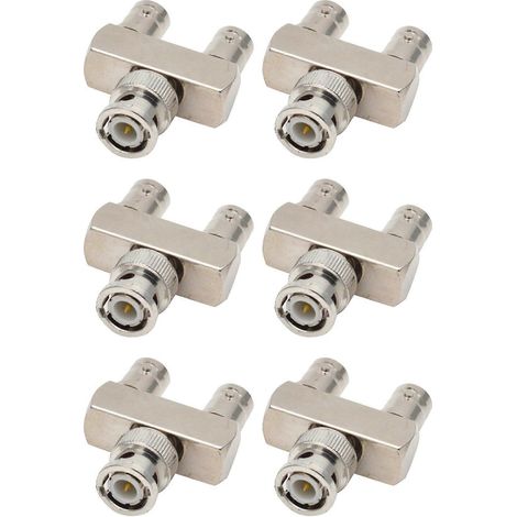 Connecteur BNC en cuivre pur à 6 broches (un mâle vers deux femelles) Adaptateur RF BNC-JKK de type Y (1/5)