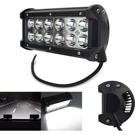 Faro 12 Led Luce Bianca Per Auto Fuoristrada Supplementare 36 W (1/2)