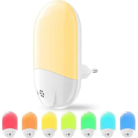 Veilleuse Enfant LED LOFTer Veilleuse Prise Electrique Multicouleur Automatique Plug-And-Play Veilleuse Secteur Avec Capteur Crépusculaire (1 pièce) (1/5)