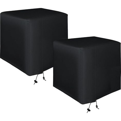 Lot de 2 housses de pompe de piscine 210D très résistantes aux UV et au vent, accessoires de piscine en plein air, noir, 43 x 32 x 39 cm (1/5)